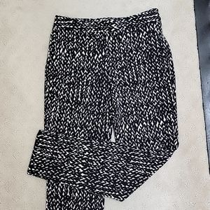 Hight waisted ankle fashion pant in black/white